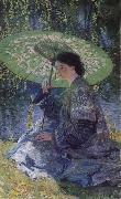 Guy Rose The Green Parasol France oil painting artist